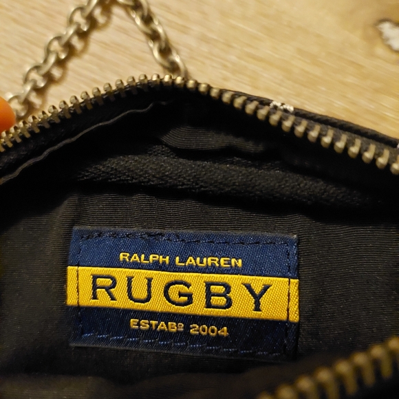 Silk Skull and Bones Crossbody or Shoulder Bag w/ Chain Strap Rugby Ralph Lauren - Picture 4 of 4